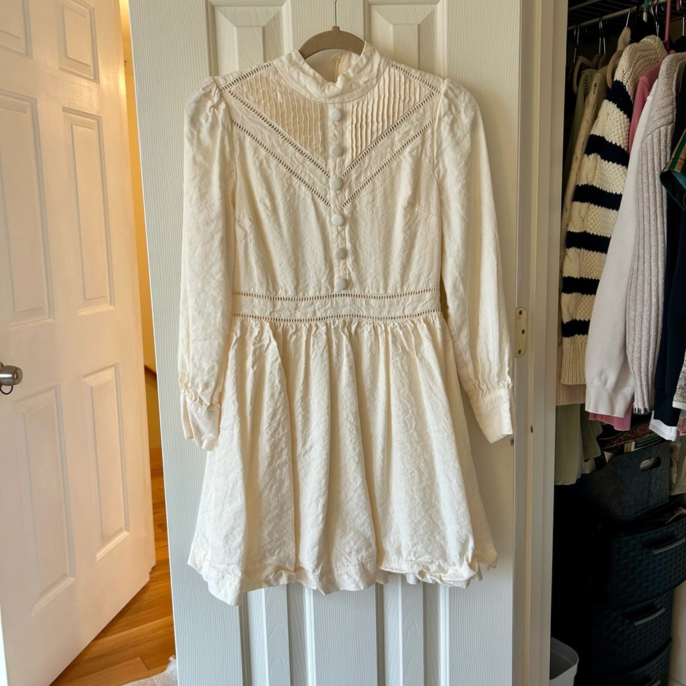 Elegant Long Sleeve White Dress